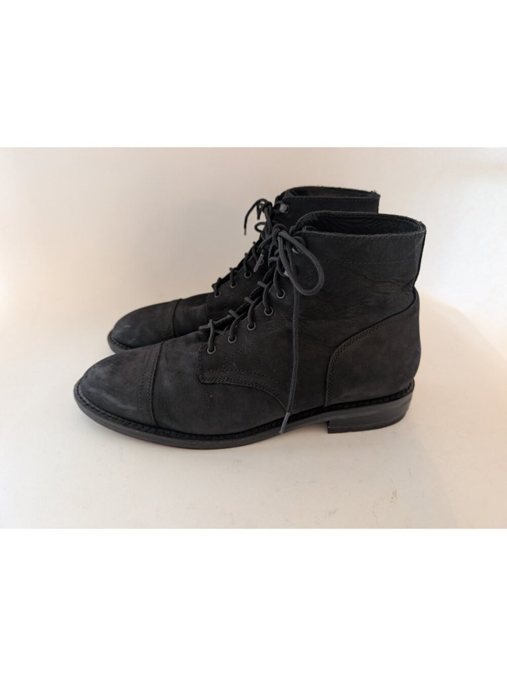 Thursday Boot Co Captain Black Matte Leather Cap Toe Boots Men 12 Wide